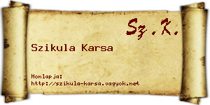 Szikula Karsa névjegykártya